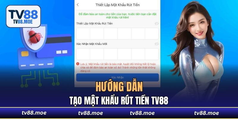 Hướng dẫn tạo mật khẩu rút tiền TV88